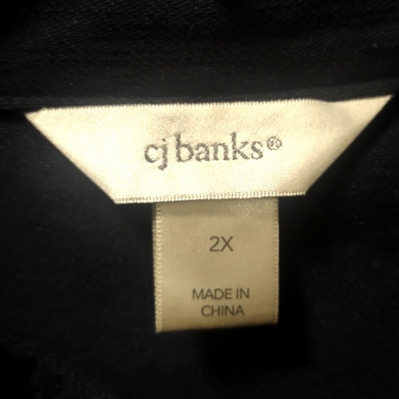 CJ Banks 2X Womens Navy Blue Zip Up Jacket 3/4 Sleeve Business‎ Casual - Picture 3 of 4
